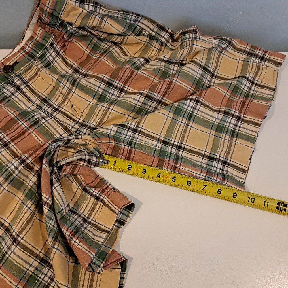 Banana Republic Men's 32x9.5 Flat Front 100% Cotton Plaid Shorts - Picture 13 of 14